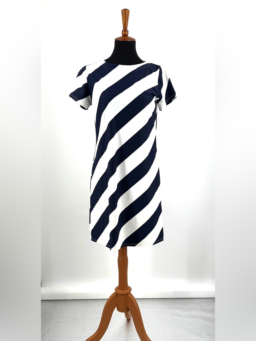Jude Connally Ella Dress in Awning Stripe Navy Size S